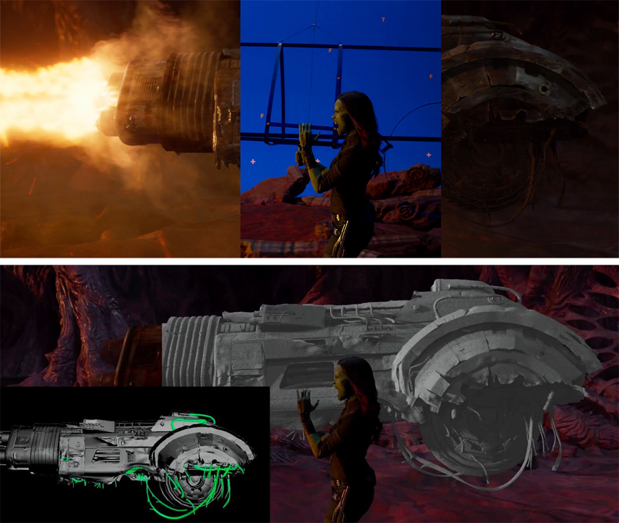 Un ejemplo del trabajo de layout en 'Guardianes de la Galaxia Vol. 2' Un ejemplo del trabajo de layout en 'Guardianes de la Galaxia Vol. 2'