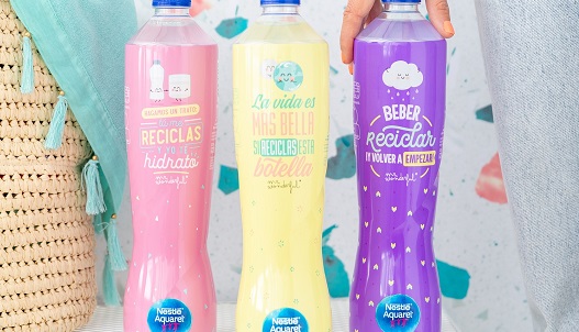 Nuevas botellas recicladas, reciclables y la mar de apetecibles de Nestlé  Aquarel by Mr. Wonderful - muymolon