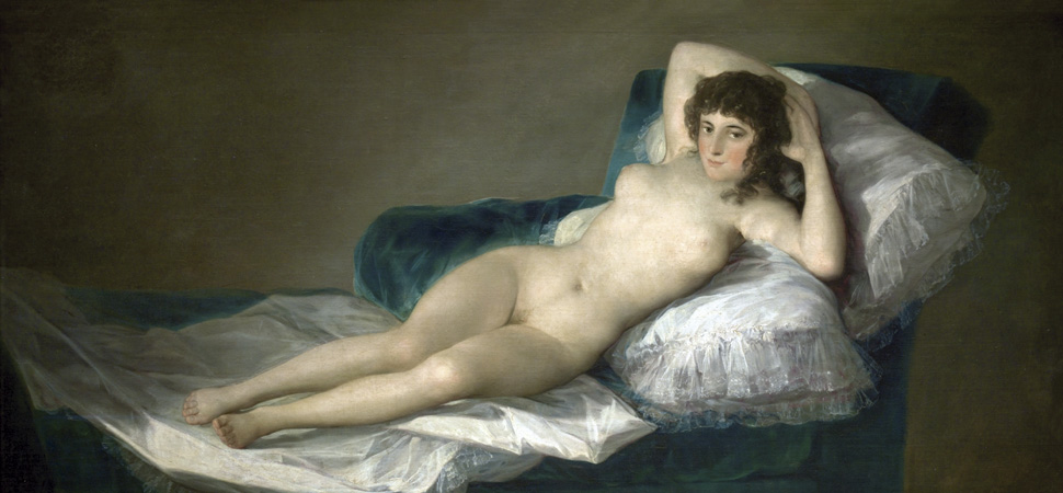 'La maja desnuda', Francisco de Goya y Lucientes (1795-1800). 'La maja desnuda', Francisco de Goya y Lucientes (1795-1800).