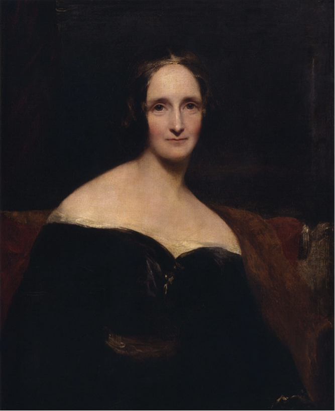 Retrato de Mary Shelley por Richard Rothwell, exhibido en la Royal Academy. Retrato de Mary Shelley por Richard Rothwell, exhibido en la Royal Academy.