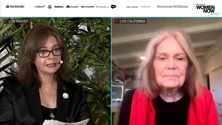 Steinem fue entrevistada por Lourdes Garzón, directora de WomenNOW y Mujerhoy. Steinem fue entrevistada por Lourdes Garzón, directora de WomenNOW y Mujerhoy.