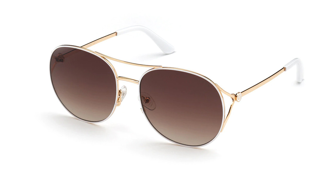 Gafas de Guess redondas de metal dorado con doble puente. Gafas de Guess redondas de metal dorado con doble puente.