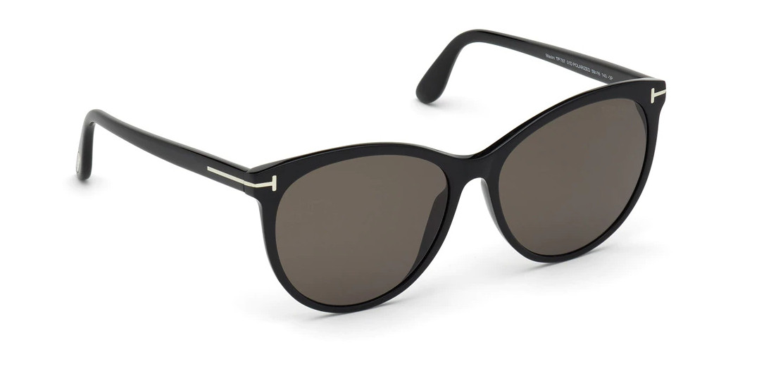 Gafas de Tom Ford redondas de acetato en negro con lentes polarizadas. Gafas de Tom Ford redondas de acetato en negro con lentes polarizadas.