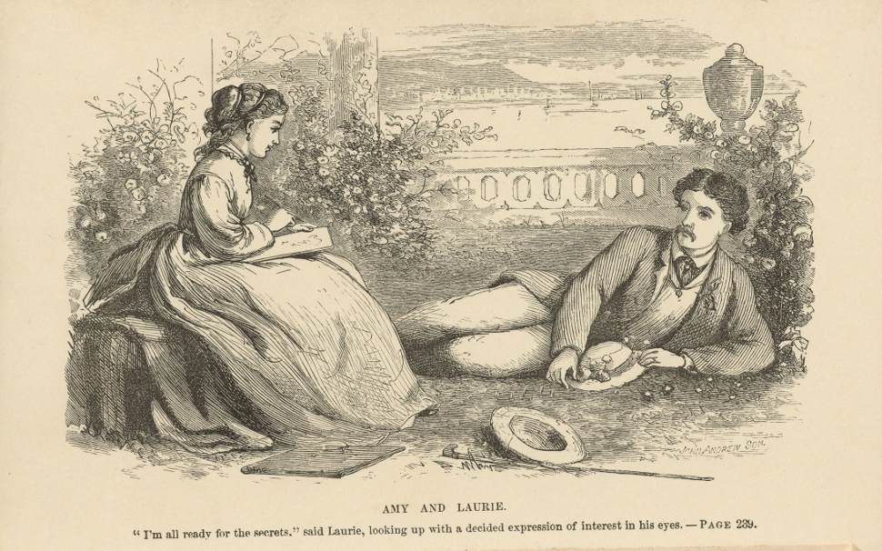 Ilustración de ‘Mujercitas’ (1868) realizada por Abigail May Alcott, hermana de la escritora Ilustración de ‘Mujercitas’ (1868) realizada por Abigail May Alcott, hermana de la escritora