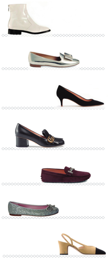 De arriba abajo, zapatos de las marcas: Courrèges, Ferragamo, J. Crew, Gucci, Tod’s, Pretty Ballerinas y Chanel De arriba abajo, zapatos de las marcas: Courrèges, Ferragamo, J. Crew, Gucci, Tod’s, Pretty Ballerinas y Chanel
