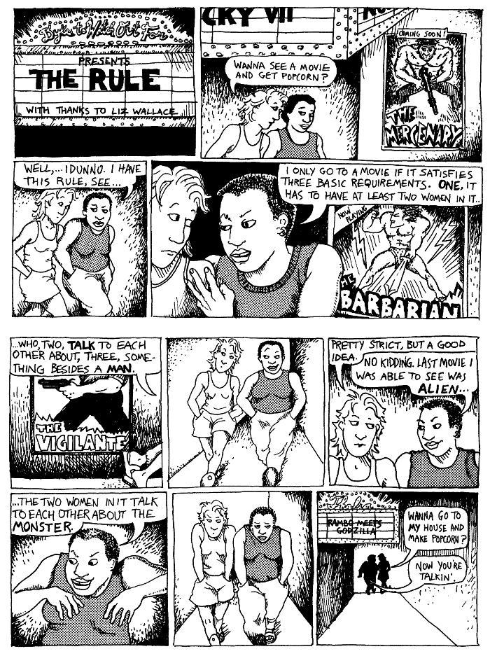 'The Rule', ilustración de Alison Bechdel 'The Rule', ilustración de Alison Bechdel