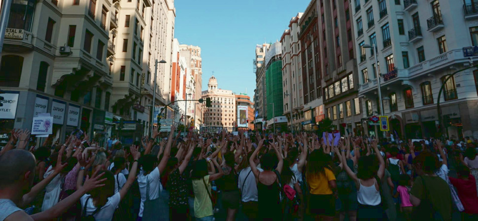 Manifestación contra la libertad provisional de 'La Manada' en Madrid. Foto: Sandra Nieto